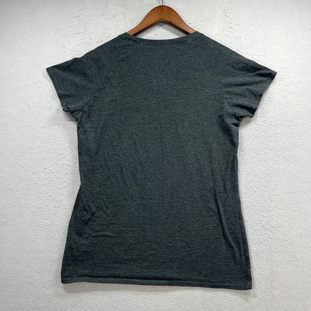 The North Face T-Shirt Womens Large Charcoal Grey Slim Fit Logo Short Sleeve Tee - Picture 3 of 7